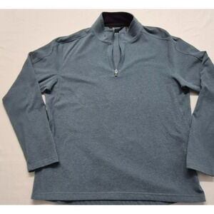Mondetta Outdoor Project men's light blue 1/4 zip pullover fleece sweatshirt Lg.